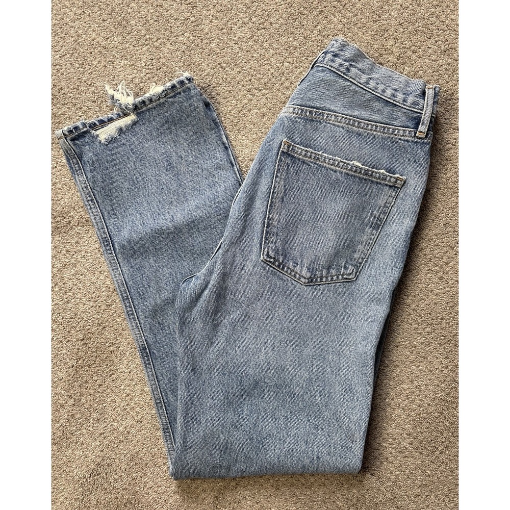 Agolde 90s Pinch Waist High Rise Straight Fit Light Wash Women's 27 Denim Jeans
